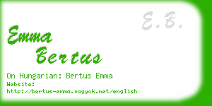 emma bertus business card